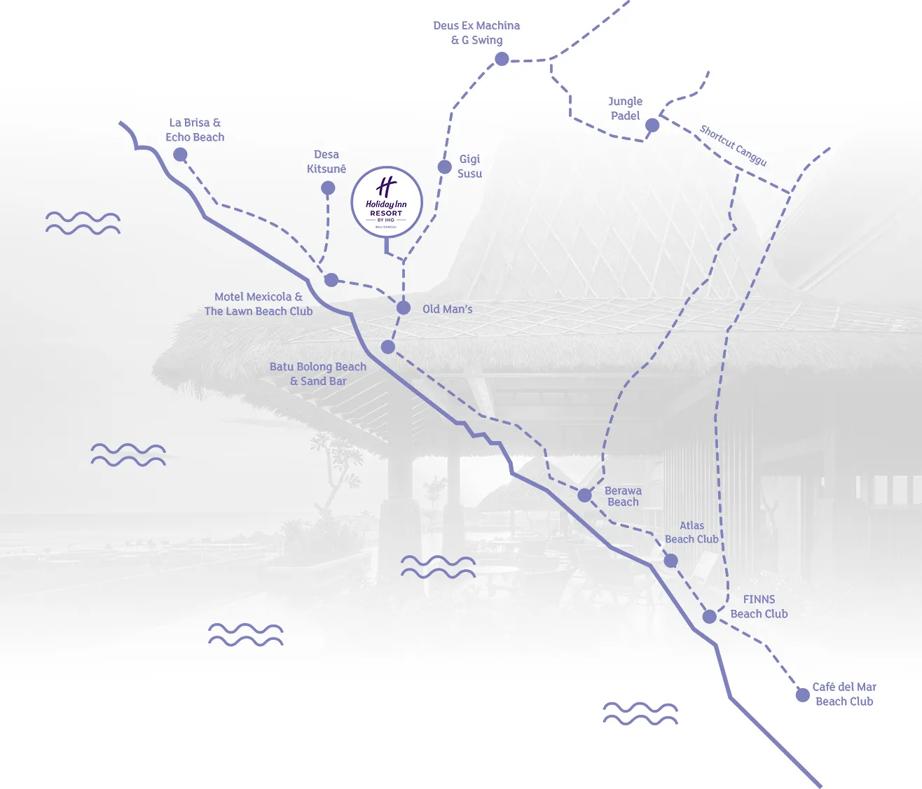 Map showing Holiday Inn Resort Bali Canggu location in Canggu, Bali, Indonesia