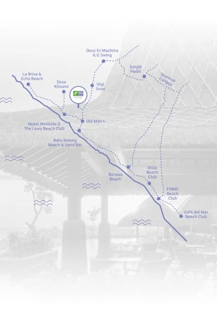 Map showing Holiday Inn Resort Bali Canggu location in Canggu, Bali, Indonesia